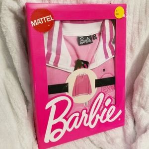 ❗Barbie Pink Quarter Zip Long Sleeve Sweatshirt in Mattel Doll Replica Box M❗